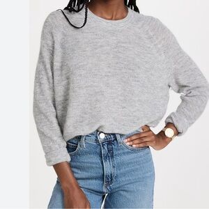 MADEWELL Elliston Crop Sweater Pullover Alpaca Lightweight Sz XS